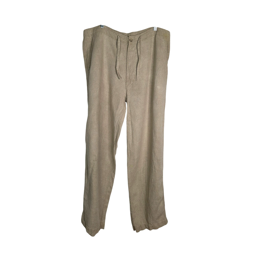 Polo Ralph Lauren 38x34 Drawstring LINEN Pants $479 Straight Leg Big&Tall Tan - Picture 2 of 7